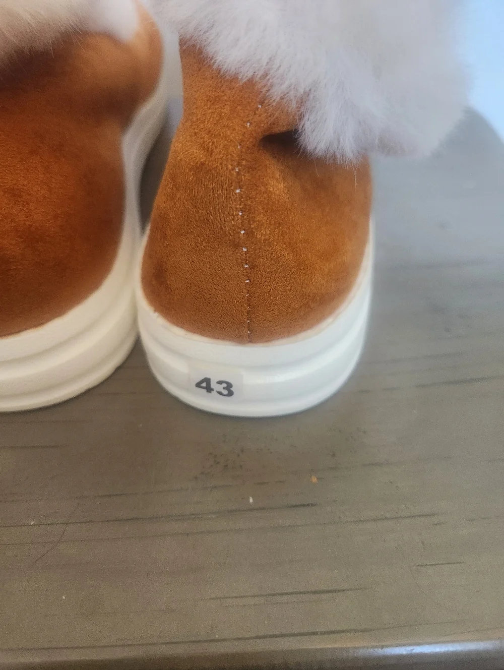 Women's Faux-Suede Tan Slip-On Shearling Lined Booties
